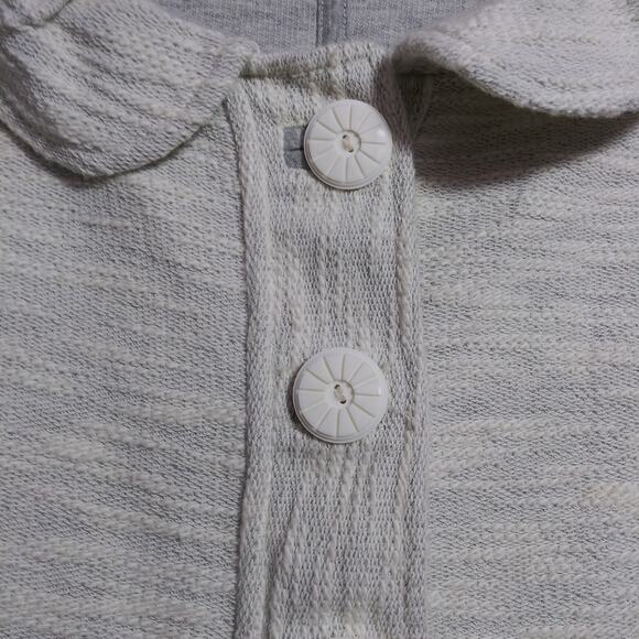Anthropologie Alihop Gray Knit Peplum 3/4 Sleeve Button Up Jacket Size M - Picture 5 of 8